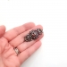 Antique Victorian Garnet and Old Mine Cut Diamond Brooch Silver Over 18K