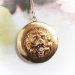 Antique Lion Diamond Locket 1900's .21ct t.w. High Relief Art Nouveau Figural Animal Pendant Necklace Charm 12k Yellow Gold 14k Chain 24'