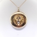 Antique Lion Diamond Locket 1900's .21ct t.w. High Relief Art Nouveau Figural Animal Pendant Necklace Charm 12k Yellow Gold 14k Chain 24'