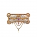 Antique Victorian Ruby Pearl Bow Swag Brooch 18K Yellow Gold