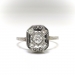 Art Deco Diamond Filigree Ring O Romance 18K White Gold