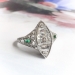 Art Deco Engagement Ring Vintage 1920's 2.22ct t.w. Green Emeralds Emerald Cut Step Cut Trapezoid Wedding Anniversary Cocktail Ring Platinum