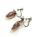 Antique Victorian Diamond and Seed Pearl Basketweave Drop Earrings 10K Multi-Colored Gold and Silver Screwbacks