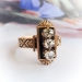 Antique Rose Cut Diamond Enamel Ring Victorian 1890s .24ct t.w. Three Stone Black Enamel Mourning Vintage Navette Ring 14k Yellow Rose Gold