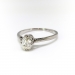 Art Deco Pear Shaped Diamond Solitaire Engagement Ring 18K White Gold