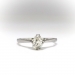 Art Deco Pear Shaped Diamond Solitaire Engagement Ring 18K White Gold