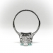 Art Deco Tall Rectangular Mixed Cut Aquamarine Solitaire Ring 14K White Gold