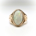 Antique Art Nouveau Oval Opal Solitaire Ring 12K Yellow Gold