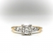 Art Deco Orange Blossom Diamond Engagement Ring Yellow and White Gold 14K