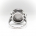 Art Deco Grey Star Sapphire and Diamond Halo Cocktail Ring 14K 