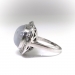 Art Deco Grey Star Sapphire and Diamond Halo Cocktail Ring 14K 