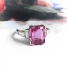 Vintage 3.18ct. t.w. Pink Sapphire and Diamond Baguette Ring Platinum