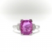 Vintage 3.18ct. t.w. Pink Sapphire and Diamond Baguette Ring Platinum