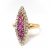 Edwardian Ruby Diamond Ring Antique 1.20ct t.w. Natural Ruby Old European Cut Navette Cocktail Statement Birthstone Ring 14k Yellow Gold