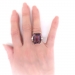 Large Vintage Emerald Cut Amethyst and Diamond Cocktail Statement Birthstone Ring 14K