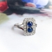 Edwardian Sapphire Diamond Ring Circa 1920's .85ct t.w. Antique Toi Et Moi Blue Sapphire Birthstone Something Blue Wedding Ring Platinum