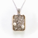 Retro 1940's Pearl  and Old European Cut Diamond Pendant 14K and Platinum on 30 in. Chain