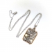 Retro 1940's Pearl  and Old European Cut Diamond Pendant 14K and Platinum on 30 in. Chain