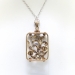 Retro 1940's Pearl  and Old European Cut Diamond Pendant 14K and Platinum on 30 in. Chain