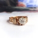 Victorian Solitaire Engagement Ring Antique 1880's .76ct Old European Cut Diamond Ornate Engraved Vintage Wedding Ring 18k Yellow Gold