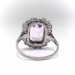 Art Deco Emerald Cut Morganite Diamond Halo Ring Vintage 1930's 5.70ct t.w. Antique Pink Cocktail Statement Ring 18k White Gold