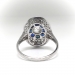 Art Deco Diamond Sapphire Ring 1930's 2.14ct t.w. Old European Cut Fancy Cut Lab Sapphire Cocktail Statement Engagement Ring Platinum