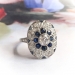 Art Deco Diamond Sapphire Ring 1930's 2.14ct t.w. Old European Cut Fancy Cut Lab Sapphire Cocktail Statement Engagement Ring Platinum