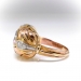 Retro Diamond Cluster Leafy Tricolor Gold Cocktail Statement Ring 14K