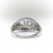 Art Deco Toi et Moi Diamond Filigree Dome Statement Anniversary Ring Platinum