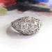 Art Deco Toi et Moi Diamond Filigree Dome Statement Anniversary Ring Platinum