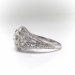 Art Deco Toi et Moi Diamond Filigree Dome Statement Anniversary Ring Platinum