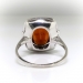 Art Deco Hessonite Garnet and Diamond Birthstone, Cocktail, Anniversary Ring 14K