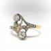 Antique Toi Et Moi Ring .51ct t.w. Old European Cut and Rose Cut Diamond Engagment or Anniversary Ring 18K Platinum