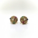 Estate Alex Sepkus Stud Earrings Vintage Multi-Gem Dome Earrings Diamonds Cabochon Sapphire Ruby Emerald Sphere Balls 18k Yellow Gold