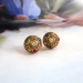 Estate Alex Sepkus Stud Earrings Vintage Multi-Gem Dome Earrings Diamonds Cabochon Sapphire Ruby Emerald Sphere Balls 18k Yellow Gold