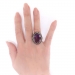 Vintage Amethyst Diamond Ring Retro 1950's 22.75ct t.w. Old European Cut Scroll Filigree Cocktail Birthstone Statement Ring 18k Silver