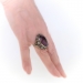 Vintage Amethyst Diamond Ring Retro 1950's 22.75ct t.w. Old European Cut Scroll Filigree Cocktail Birthstone Statement Ring 18k Silver