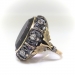 Vintage Amethyst Diamond Ring Retro 1950's 22.75ct t.w. Old European Cut Scroll Filigree Cocktail Birthstone Statement Ring 18k Silver