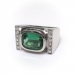 Estate Modern Green Tourmaline and Diamond Ring 18K White Gold