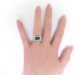 Estate Modern Green Tourmaline and Diamond Ring 18K White Gold