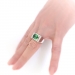 Estate Modern Green Tourmaline and Diamond Ring 18K White Gold