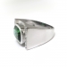 Estate Modern Green Tourmaline and Diamond Ring 18K White Gold