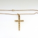 Classic Retro Latin Reversible 1950s Cross with Diamonds 14K Yellow Gold on 20in Chain