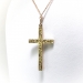 Classic Retro Latin Reversible 1950s Cross with Diamonds 14K Yellow Gold on 20in Chain