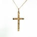 Classic Retro Latin Reversible 1950s Cross with Diamonds 14K Yellow Gold on 20in Chain