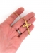 Classic Retro Latin Reversible 1950s Cross with Diamonds 14K Yellow Gold on 20in Chain