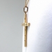 Classic Retro Latin Reversible 1950s Cross with Diamonds 14K Yellow Gold on 20in Chain