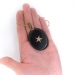 Antique Victorian Onyx and Diamond Star Mourning Locket on 24' Chain 14K