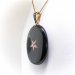 Antique Victorian Onyx and Diamond Star Mourning Locket on 24' Chain 14K