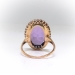 Antique Amethyst and Rose Cut Diamond Halo Ring 6.84 ct t.w. Statement Ring 14k Yellow Gold